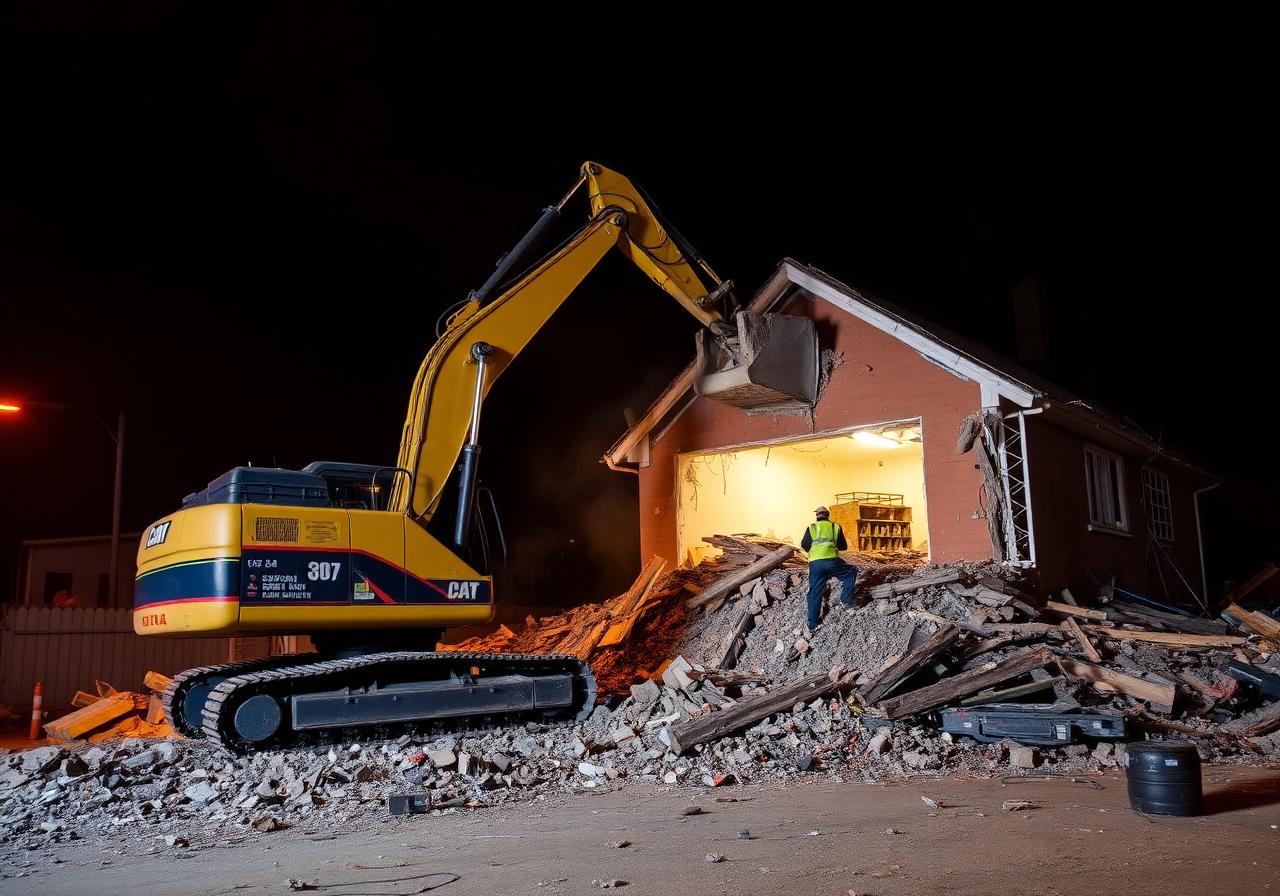 Demolition crew at work